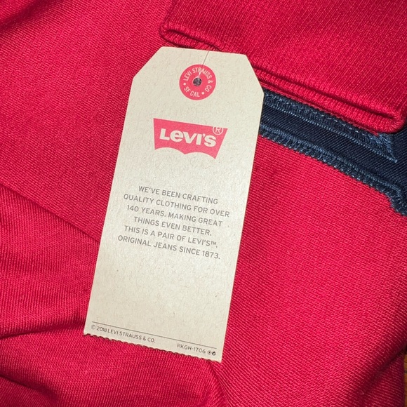 BOY’S RED LEVI'S LOGO FLEECE HOODIE (L) - Picture 10 of 11